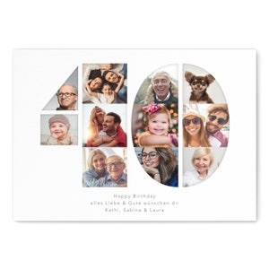 40. Geburtstag Frau Mann Geschenk Fotocollage 40 personalisiert mit Fotos Fotogeschenk Geburtstagsgeschenk  | Digitaler Download PDF Datei