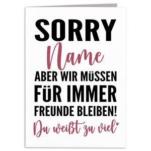 Freundin Geburtstag Karte personalisiert Freundschaft Geschenk Freundin Geburtstagskarte Klappkarte mit Umschlag 10,5 x 14,8 cm