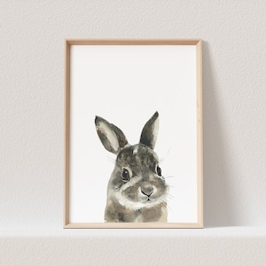 Kinderzimmer Poster Hase Hasenbaby Waldtiere Tiere Babyzimmer Bild Geschenk (OHNE RAHMEN)