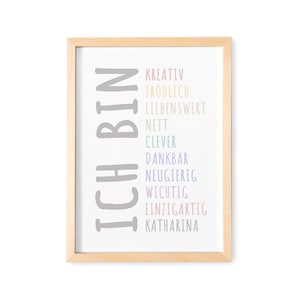 Affirmation Kinder Poster Affirmationsposter Personalisiert Positives Denken Kinderzimmer Bild
