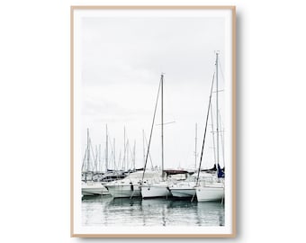 Wall decoration poster "Sailboats" harbor marina photo print art print picture photography print wall picture art print (WITHOUT FRAME)