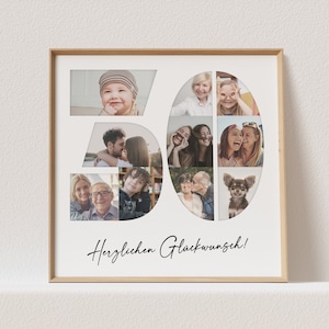 Foto Poster 30. Geburtstag Personalisiert Foto Collage Fotogeschenk 30. Geburtstag Print Geburtstagsgeschenk (OHNE RAHMEN)