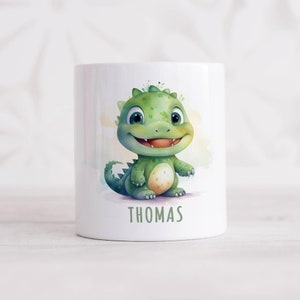 Dino Spardose Kinder personalisiert mit Namen Geldgeschenk zum Geburtstag für Jungen & Mädchen Geschenk Sparschwein aus Keramik