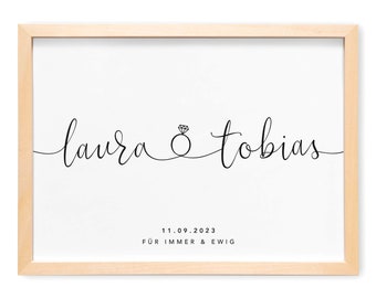 Personalisiertes Bild Zur Hochzeit Hochzeitsposter Hochzeitsgeschenk