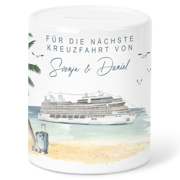 Kreuzfahrt Geschenk Spardose Schiff personalisiertes Geldgeschenk Schiffsreise Kreuzfahrt Reisekasse Kreuzfahrtschiff Urlaub Geschenk