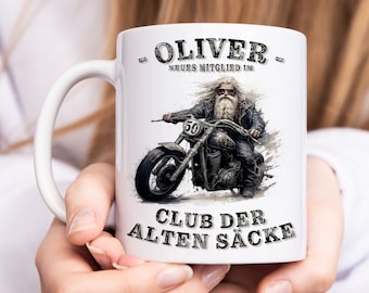 Geschenk 50. Geburtstag Mann Motorrad Tasse "Club der alten Säcke" Geburtstagsgeschenk Männer