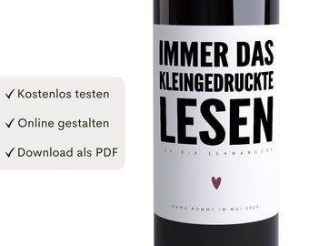 Schwangerschaft verkünden für Oma Opa Personalisiertes Wein Flaschen Etikett Werdende Großeltern | DIGITALER DOWNLOAD PDF