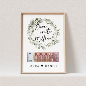 Your First Million Wedding Poster Monetary Gift Customizable Wedding Gift (WITHOUT FRAME)