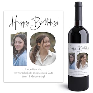 18. Geburtstag Geschenk Weinetiketten personalisierte Flaschenetiketten Foto Geburtstagsgeschenk Etiketten 2 Stk. | 10x12 cm