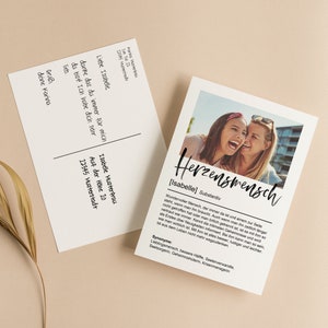 Postkarte Herzensmensch Personalierbare Karte mit individueller Nachricht | Direktversand an Beschenkten | Überraschung Freundin Geschenk