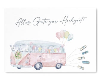 Cadeau de mariage en argent Cadeau en espèces pour le mariage Affiche personnalisée Cadeau camping-car | Téléchargement numérique du fichier PDF