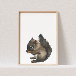Kinderzimmer Poster Eichhörnchen Baby Waldtiere Tiere Babyzimmer Bild Geschenk (OHNE RAHMEN)