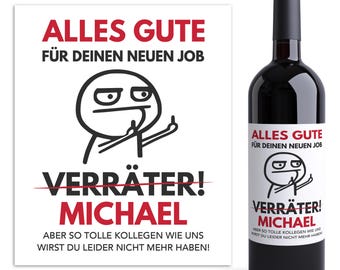 Afscheidscadeau collega's wijnetiketten gepersonaliseerde collega afscheidscadeau baanwisseling etiketten | Digitaal PDF-bestand downloaden