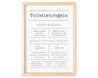 Toilettenregeln Bild Badezimmer Poster Gäste WC Deko Für Die Toilette