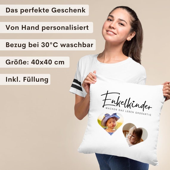 Kissenset Oma Opa Geschenk Personalisiert – Kissen Für Großeltern, Geburtstag, Goldhochzeit, Ostern, 20x40cm