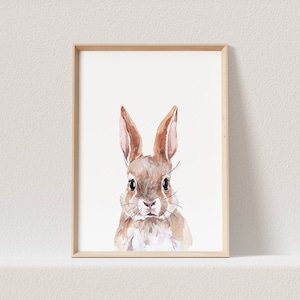 Hase Poster Waldtiere Tiere Kinderzimmer Babyzimmer Bild (OHNE RAHMEN)