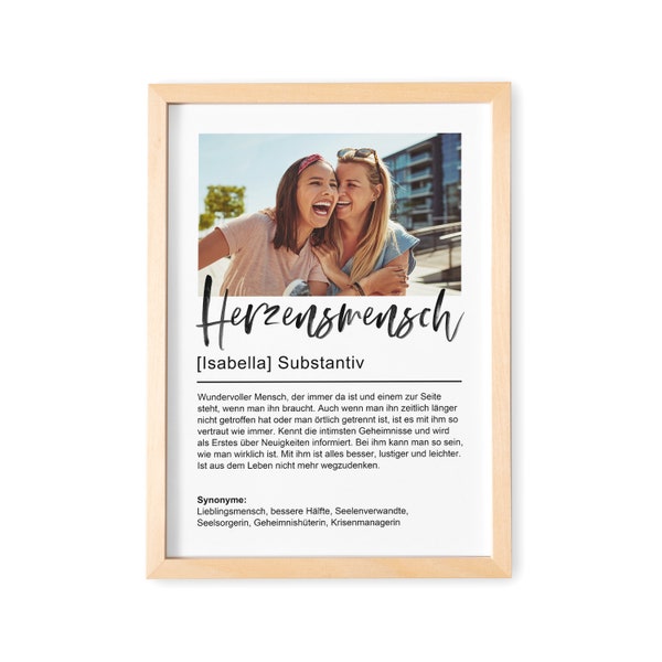 Beste Freundin Geschenk Herzensmensch Personalisierbares Bild Mit Foto Freundschaft