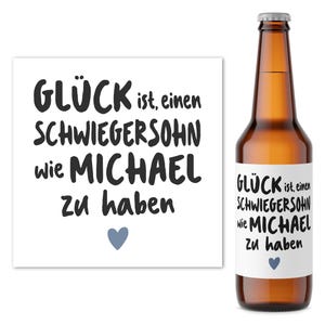 Schwiegersohn Geschenk Bieretiketten personalisiert Bier Geschenk Mann Flaschenetikett Bierflasche Etiketten 2 Stück | 9x9 cm