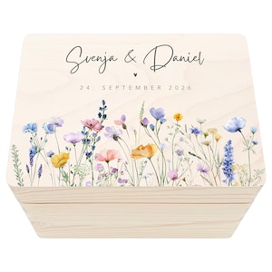 Erinnerungskiste Hochzeit personalisiertes Hochzeitsgeschenk für Brautpaar Holzkiste Erinnerungsbox Geschenkkiste Geschenkbox 30x20x13 cm