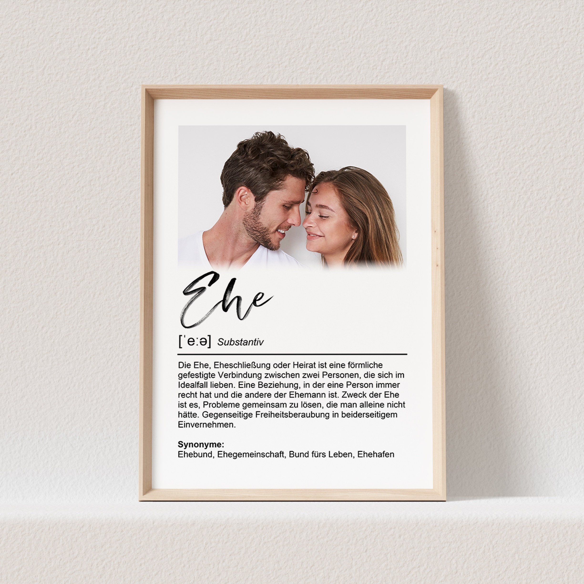 Personalisiertes YES Poster Zur Hochzeit – Kunstdruck Mit Namen & Datum Als Geschenk Fürs Brautpaar