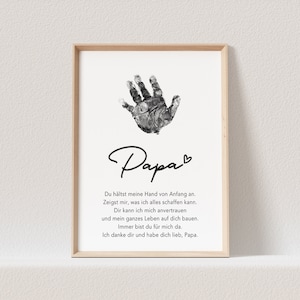 HandPrint Papa Gift Poster Image Father's Day Gift Baby Personalized (WITHOUT FRAME)