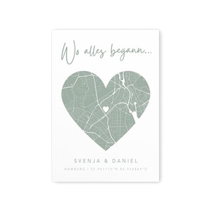 Where it all began poster personalized coordinates picture wedding gift anniversary gift wedding day | Digital download PDF file