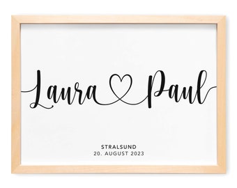 Hochzeitsgeschenk Poster Personalisiert Hochzeitsposter Geschenk Zum Hochzeitstag