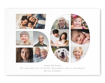 50th Birthday Woman Man Gift Photo Collage 50 personalized with photos Photo Gift Birthday Gift | Digital Download PDF File