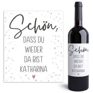 È bello riaverti con noi etichette per vino regalo di benvenuto personalizzate Etichette per vino di benvenuto | Download digitale PDF