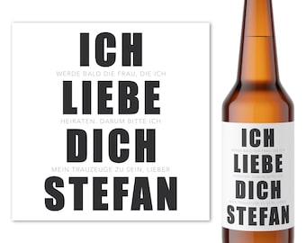 Best man ask man Will you be my best man beer bottle label personalized funny beer gift beer labels 2 pcs. | 9 x 9 cm