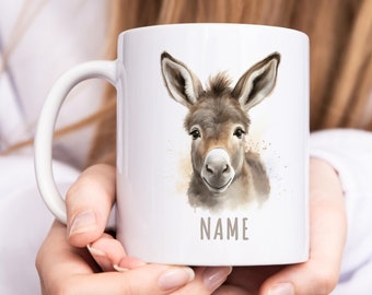 Donkey mug personalized children's mug with name Donkey mug name mug children gift for boys & girls tea cup made of ceramic 330 ml