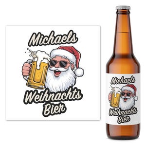 Bier Geschenk Weihnachten Weihnachtsbier Bierflaschen Etiketten personalisiert Nikolausgeschenk Weihnachtsgeschenk 2 Stk | 9x9 cm