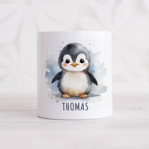 Pinguin Spardose Kinder personalisiert mit Namen Geldgeschenk zum Geburtstag für Jungen & Mädchen Geschenk Sparschwein aus Keramik