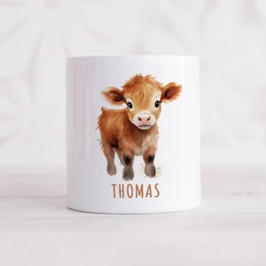Kuh Spardose Kinder personalisiert mit Namen Geldgeschenk zum Geburtstag für Jungen & Mädchen Geschenk Sparschwein aus Keramik