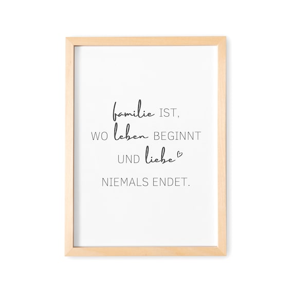 Familie Poster Familienposter Bild Spruch Familie Ist Wo Etsy.de