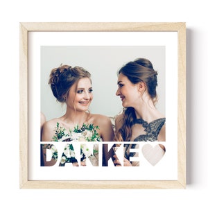 Trauzeugin Danke Geschenk Bild Mit Foto Personalisiertes Dankeschön für Trauzeuginnen Poster (OHNE RAHMEN)