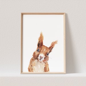 Eichhörnchen Poster Waldtiere Tiere Kinderzimmer Babyzimmer Bild (OHNE RAHMEN)