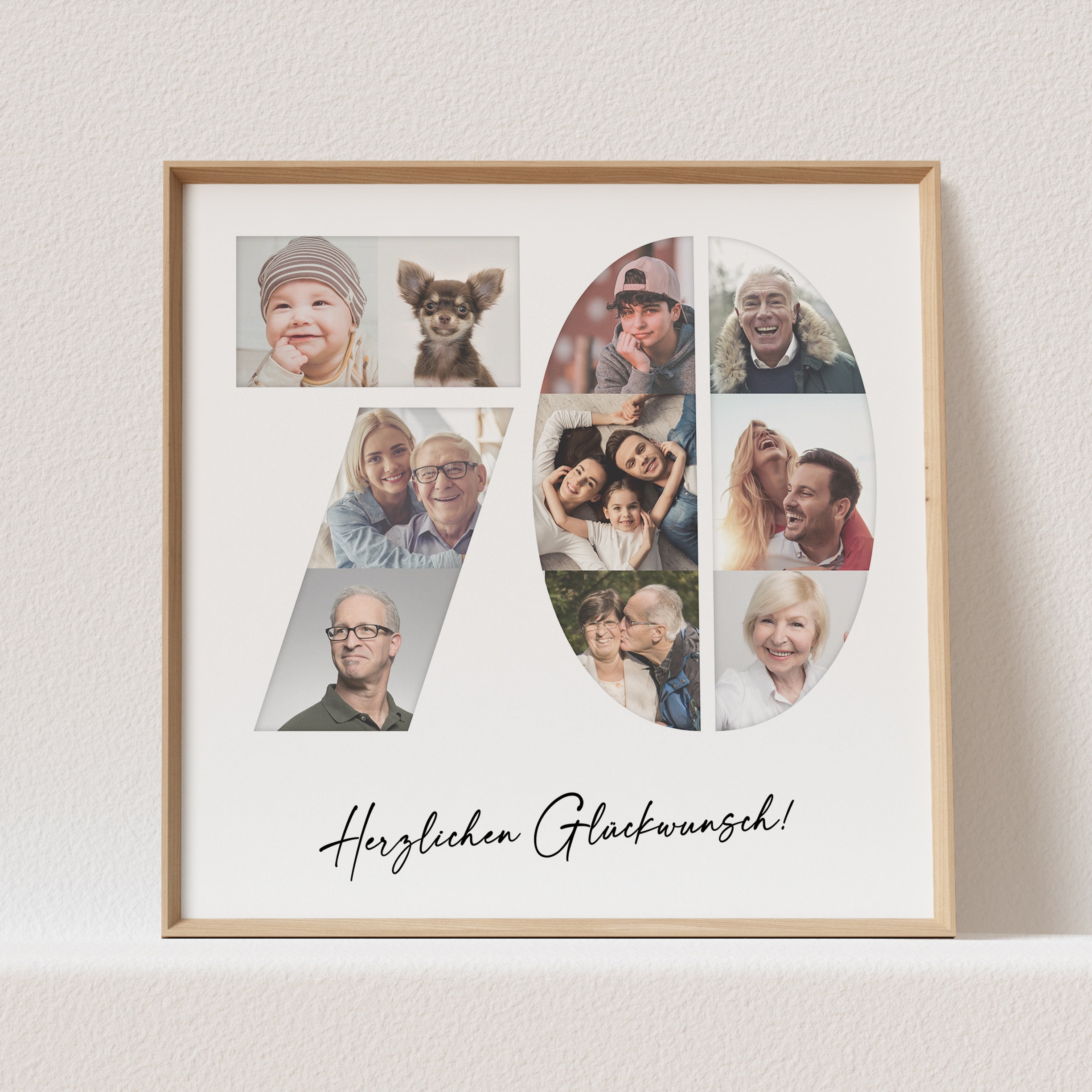 Foto Poster 70. Geburtstag Personalisiert Foto Collage Etsy
