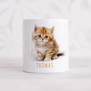 Katze Spardose Kinder personalisiert mit Namen Geldgeschenk zum Geburtstag für Jungen & Mädchen Geschenk Sparschwein aus Keramik