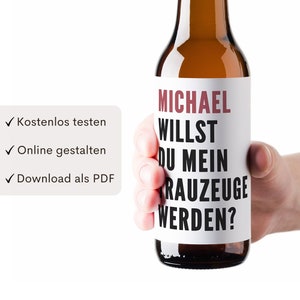 Best Man Questions Etichetta della bottiglia di birra dell'uomo Etichetta della bottiglia di birra personalizzata "Sarai il mio testimone" | Download digitale PDF