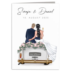 Hochzeitskarte personalisiert Geldgeschenk Hochzeit Karte Brautpaar Hochzeitsgeschenk Geschenk Klappkarte mit Umschlag 10,5 x 14,8 cm