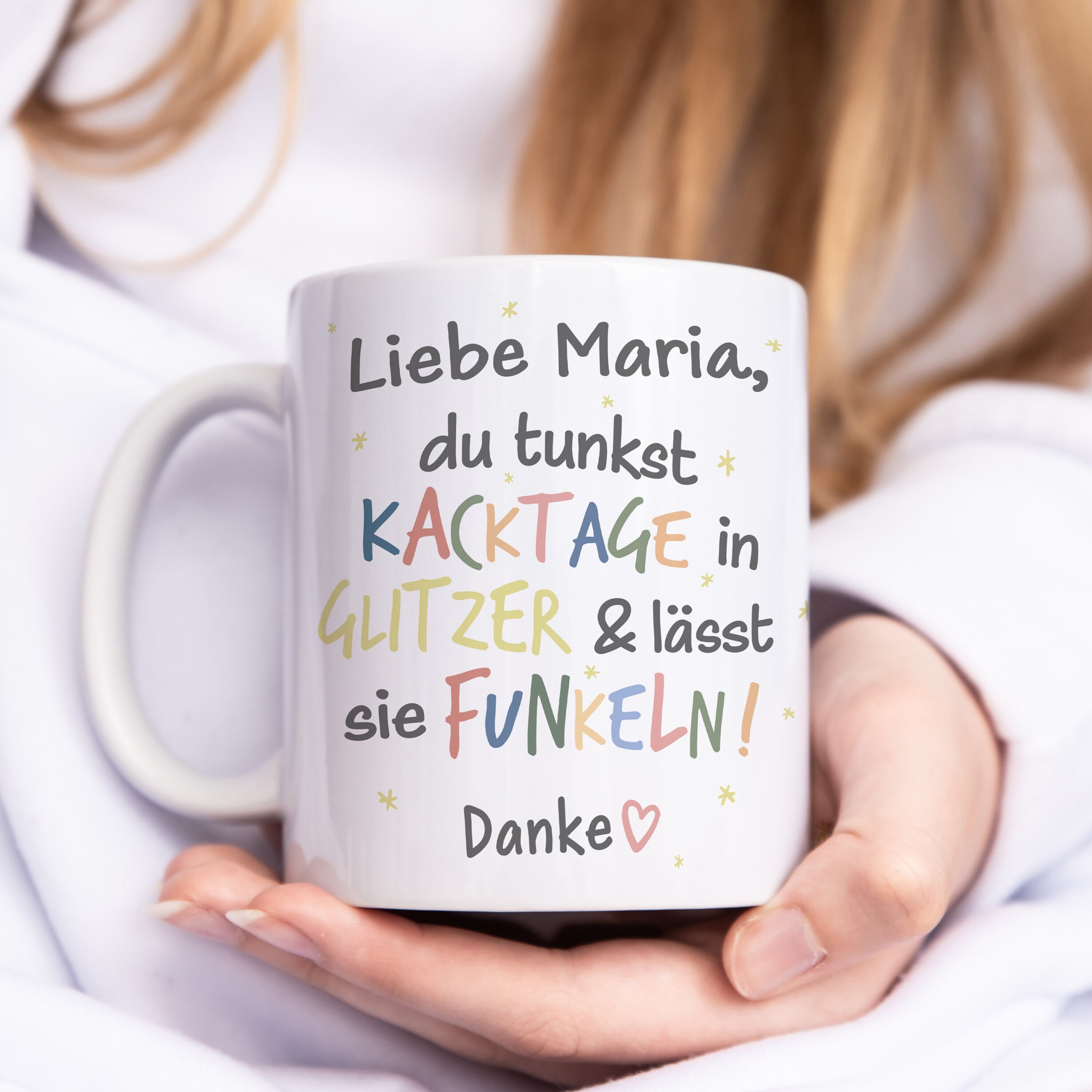 Glitzer Tasse Mit Spruch – Lustiger Kaffeebecher Als Geschenk Für Mama, Oma Oder Freundin