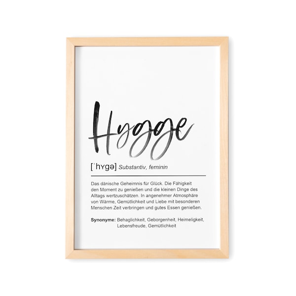 Hygge Decor Deko Poster Definition Bild Einweihungsgeschenk Wohnung Hyggelig Trend