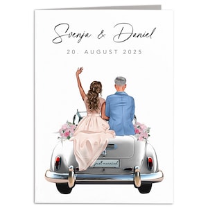 Hochzeitskarte personalisiert Geldgeschenk Hochzeit Karte Brautpaar Hochzeitsgeschenk Geschenk Klappkarte mit Umschlag 10,5 x 14,8 cm