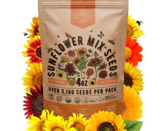 Sunflower Mix Seeds: 5100+ Non-GMO Heirloom Seeds - 4oz Pack