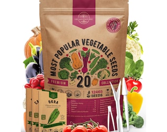 20 Vegetable Seeds Variety Pack: Non GMO Heirloom Seeds