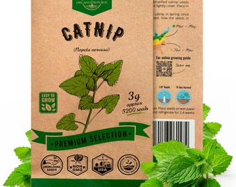 Heirloom Catnip Seeds: 5200+ Non-GMO Herb Seeds for Planting