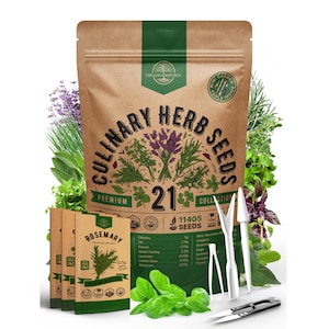 21 Culinary Herb Seeds Variety Pack Heirloom Non-GMO Seeds
