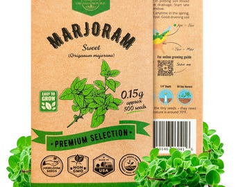 Heirloom Marjoram Seeds: 500+ Non-GMO Herb Seeds