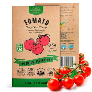 Tomato Large Cherry Seeds Pack 0.8  - Over 300 of Non GMO Heirloom Tomato Seeds for Planting Vegetables in Individual Seed Packet